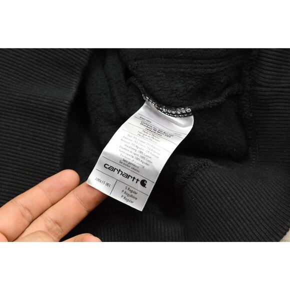 Carhartt Men's Regular Size S Hoodie Black Sweatshirt w/Stain on Front 100615 00 - Picture 8 of 8